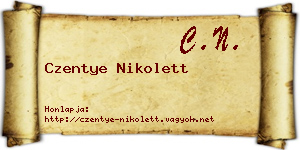 Czentye Nikolett névjegykártya